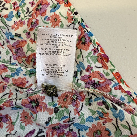 Anthropologie Maeve Top Womens Size 10 Floral Crochet Hiver Western Cottagecore - Picture 7 of 10